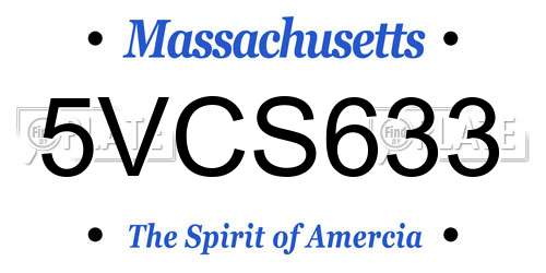 5VCS633 Massachusetts License Plate