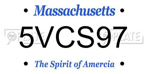 5VCS97 Massachusetts License Plate