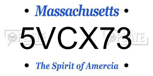 5VCX73 Massachusetts License Plate