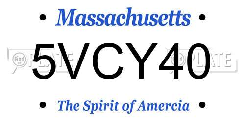 5VCY40 Massachusetts License Plate