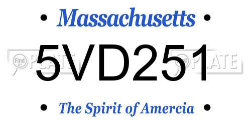 5VD251 Massachusetts License Plate