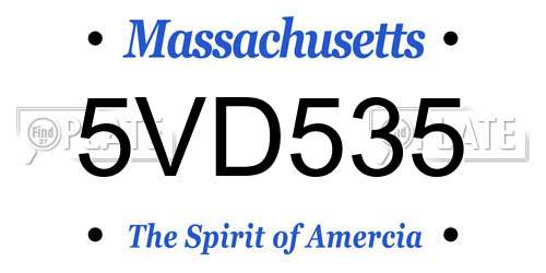 5VD535 Massachusetts License Plate