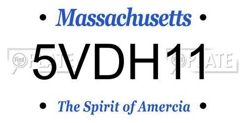 5VDH11 Massachusetts License Plate