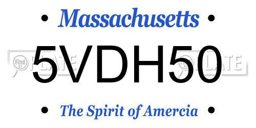 5VDH50 Massachusetts License Plate