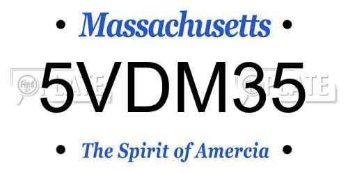 5VDM35 Massachusetts License Plate