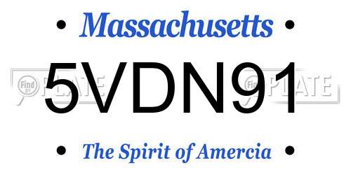 5VDN91 Massachusetts License Plate