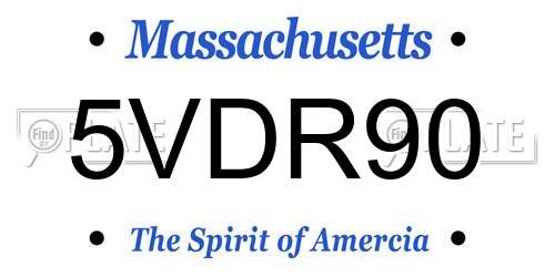 5VDR90 Massachusetts License Plate