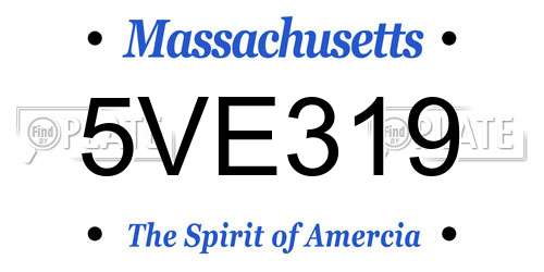 5VE319 Massachusetts License Plate
