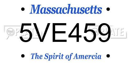 5VE459 Massachusetts License Plate
