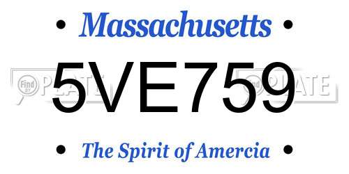 5VE759 Massachusetts License Plate