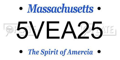 5VEA25 Massachusetts License Plate