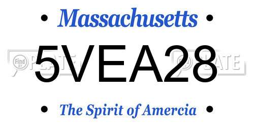 5VEA28 Massachusetts License Plate