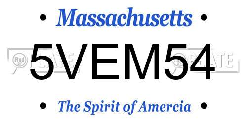 5VEM54 Massachusetts License Plate