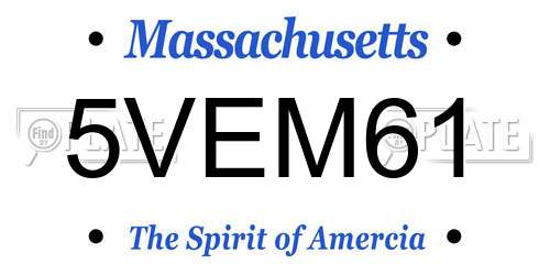 5VEM61 Massachusetts License Plate
