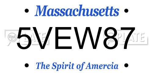 5VEW87 Massachusetts License Plate