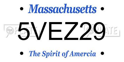 5VEZ29 Massachusetts License Plate