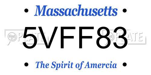 5VFF83 Massachusetts License Plate