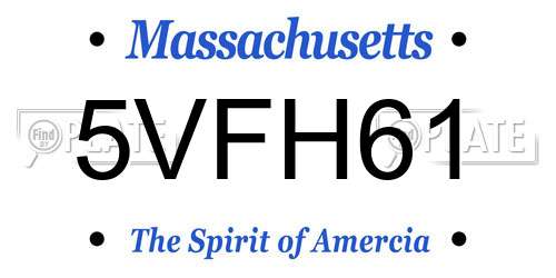 5VFH61 Massachusetts License Plate