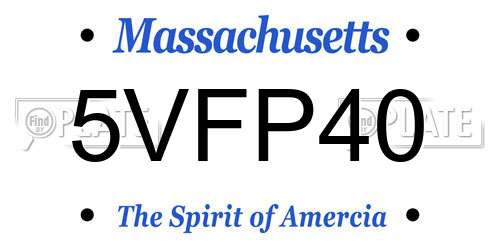 5VFP40 Massachusetts License Plate
