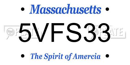 5VFS33 Massachusetts License Plate