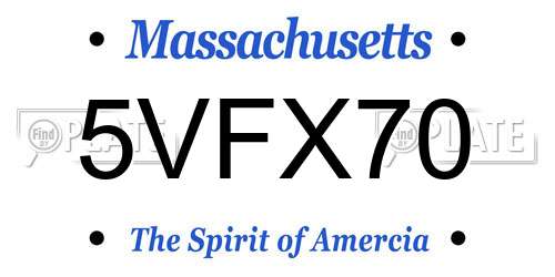 5VFX70 Massachusetts License Plate