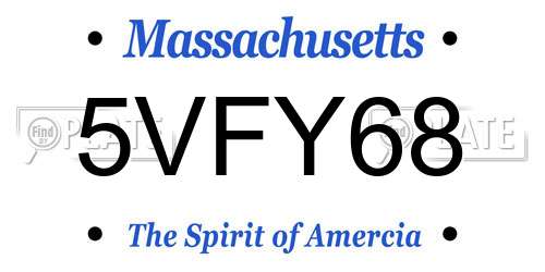 5VFY68 Massachusetts License Plate