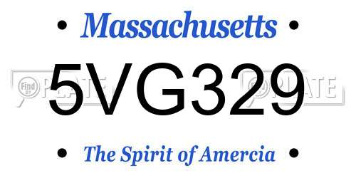 5VG329 Massachusetts License Plate
