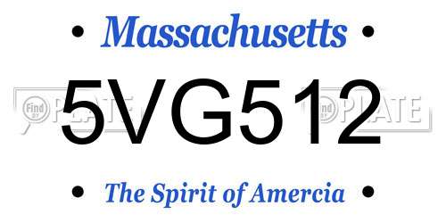 5VG512 Massachusetts License Plate