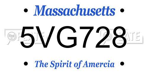 5VG728 Massachusetts License Plate