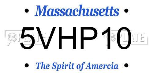 5VHP10 Massachusetts License Plate
