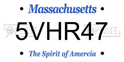 5VHR47 Massachusetts License Plate
