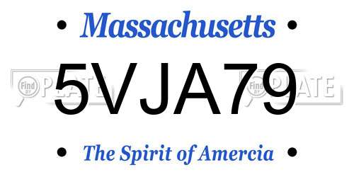 5VJA79 Massachusetts License Plate