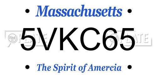 5VKC65 Massachusetts License Plate