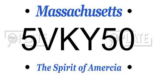 5VKY50 Massachusetts License Plate