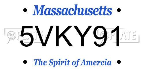 5VKY91 Massachusetts License Plate