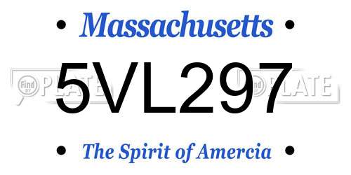 5VL297 Massachusetts License Plate