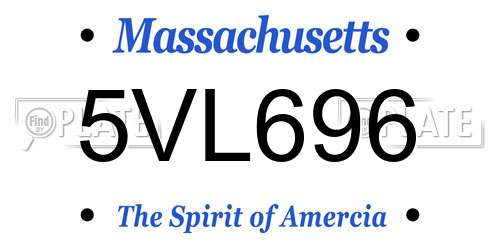 5VL696 Massachusetts License Plate