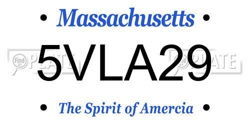 5VLA29 Massachusetts License Plate