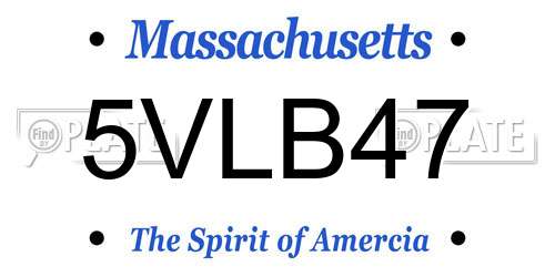 5VLB47 Massachusetts License Plate