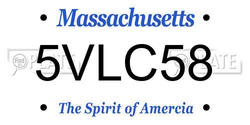 5VLC58 Massachusetts License Plate