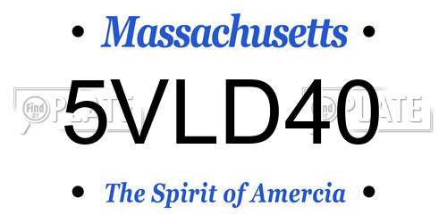 5VLD40 Massachusetts License Plate