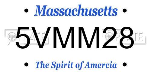 5VMM28 Massachusetts License Plate
