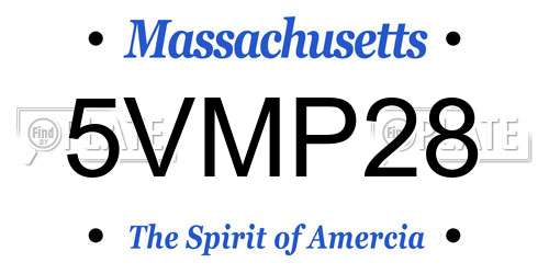 5VMP28 Massachusetts License Plate