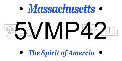 5VMP42 Massachusetts License Plate