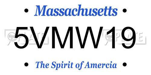 5VMW19 Massachusetts License Plate