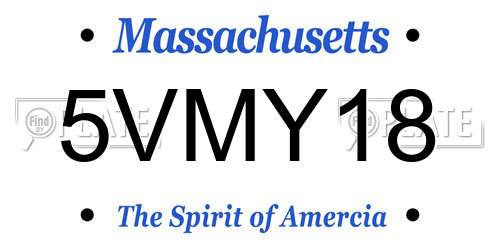 5VMY18 Massachusetts License Plate