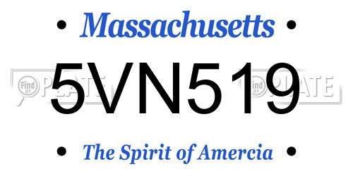 5VN519 Massachusetts License Plate