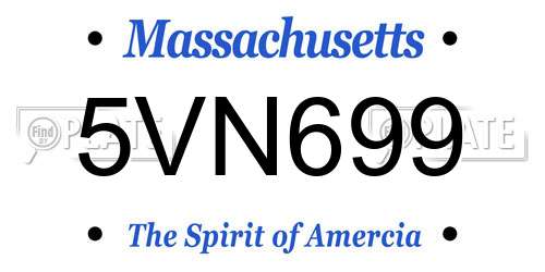 5VN699 Massachusetts License Plate