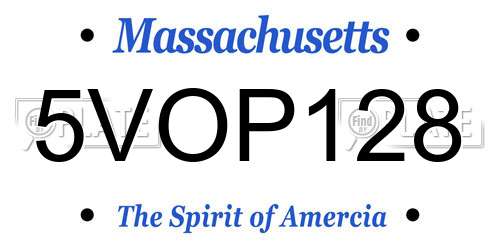 5VOP128 Massachusetts License Plate