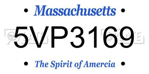 5VP3169 Massachusetts License Plate